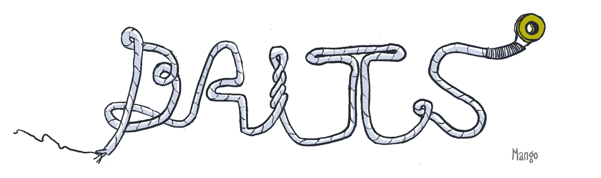 BAITS - Guitar String Logo - White